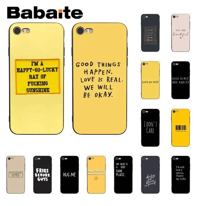 

Babaite Happy Lucky Sunshine Tropical Funny Quote Cute Phone Case for iPhone8 7 6 6S 6Plus X XS MAX 5 5S SE XR 11 11pro 11promax