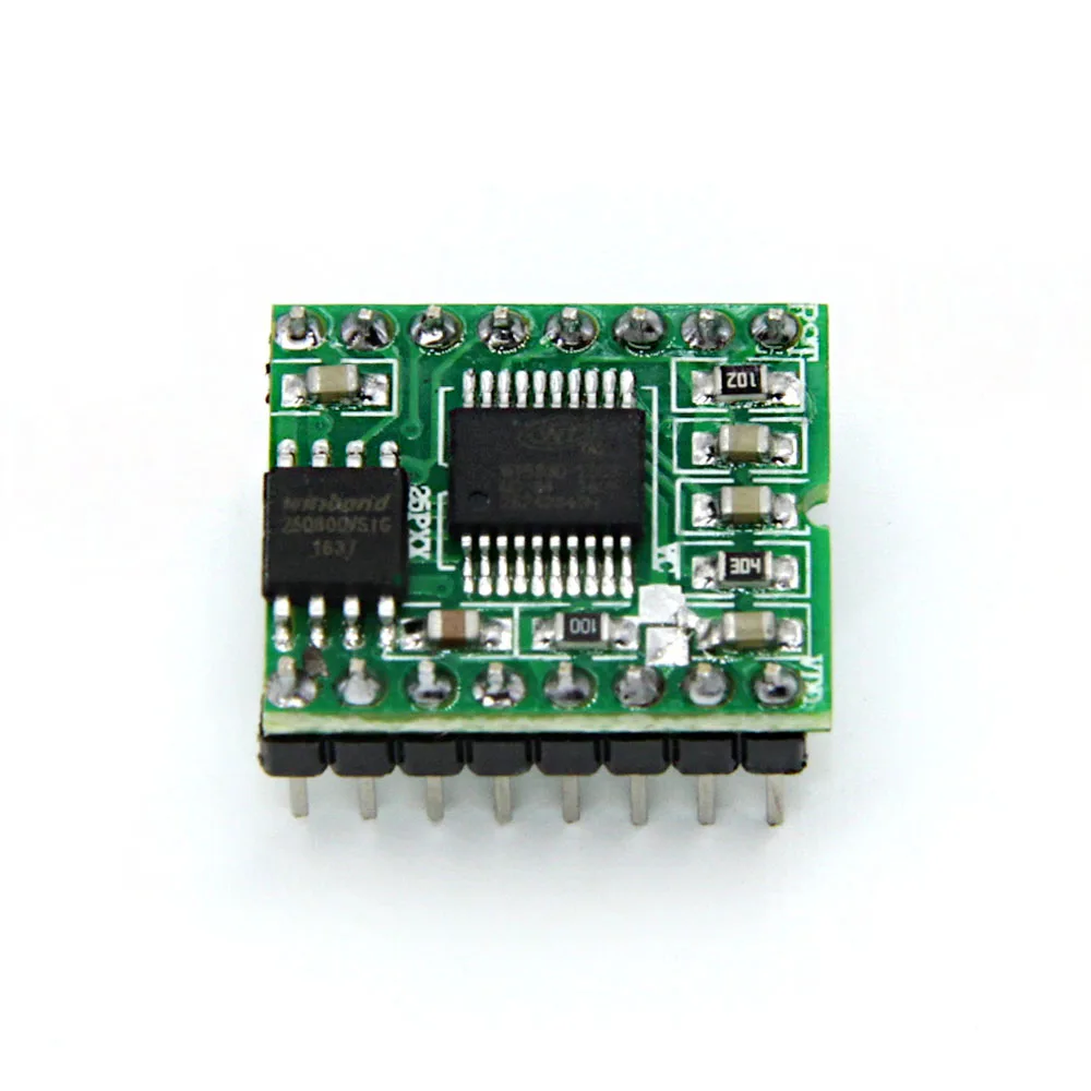 

WT588DM01 WT588D 16M Voice Module Sound Board 255 Voices 4 Channel Key / button / Serial Control WT588D-16p DAC/PWM Output