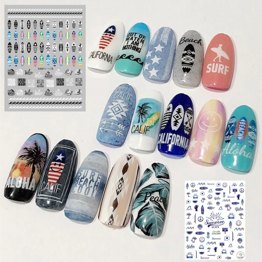 

hc-214 series designs cute PANDA COOL 3d nail art stickers decal template diy nail tool decorations