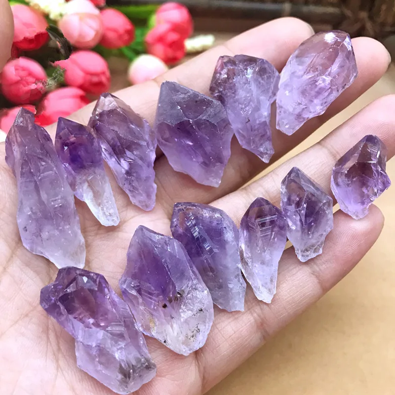 

50g Natural Rough Light Purple Quartz Crystal Healing Stone Amethyst Point Specimen Minerals for Fish Tank Home Decor Gift