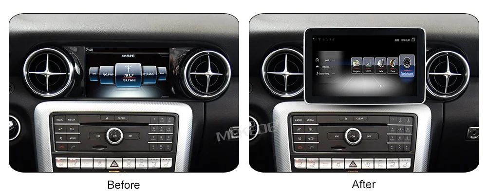 Discount MEKEDE 4G lte Car Multimedia Player Android 7.1 Car DVD radio player For Benz SLC w197 2014-2017 3G RAM 32G ROM BT wifi GPS 3