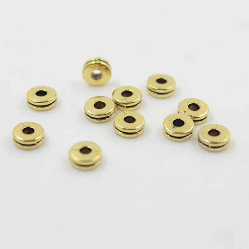 

Gold has a small hole beads DIY bracelet necklace material jewelry High end beads 60mm 100 pieces ZA1359