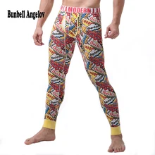 Зимние теплые мужские кальсоны Bunbell angarov, хлопковое мужское термобелье с принтом, однотонное нижнее белье, кальсоны для мужчин, термобелье