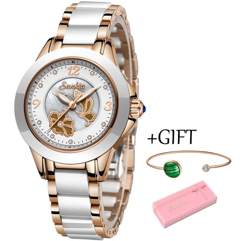 

SUNKTA New Rose Gold Women Watches Ladies Quartz Watch Top Brand Luxury Wrist Watch Female Gift Wrist Watch Girl Zegarek damski
