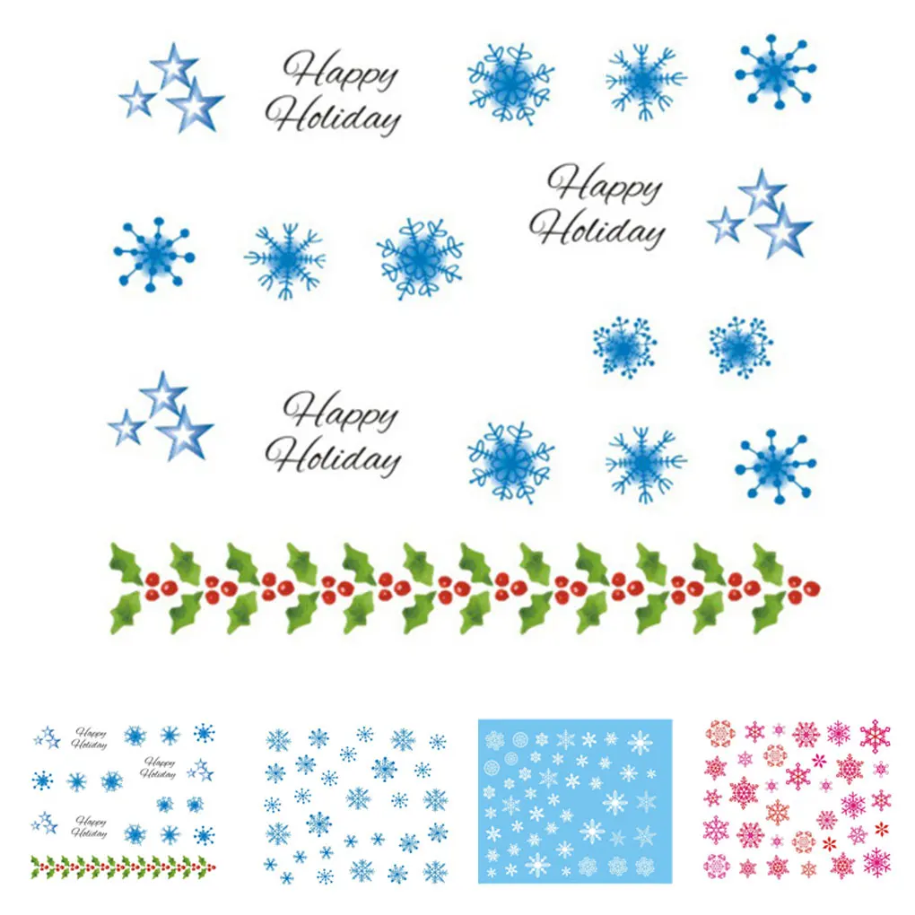 

2018 HOT SALE 1 Sheet Christmas 3D Nail Sticker Snowflakes Nail Tips Tatoos Party Manicure Transfer Sticker