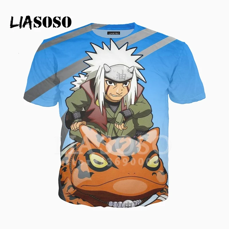 LIASOSO 3D принт для женщин и мужчин аниме Наруто Jiraiya Uzumaki Лягушка футболка Летняя