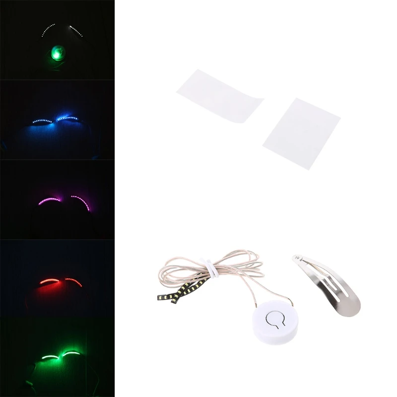 

HUAMIANLI Button Control Bar LED Light Luminous Colorful Makeup False Eye Lashes Extension