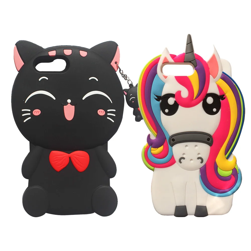 

For Oneplus 5 5T 5.5" 3D Unicorn Cartoon Soft Silicone Case Back Cover Skin Shell Fundas Coque Capa Lucky Cat