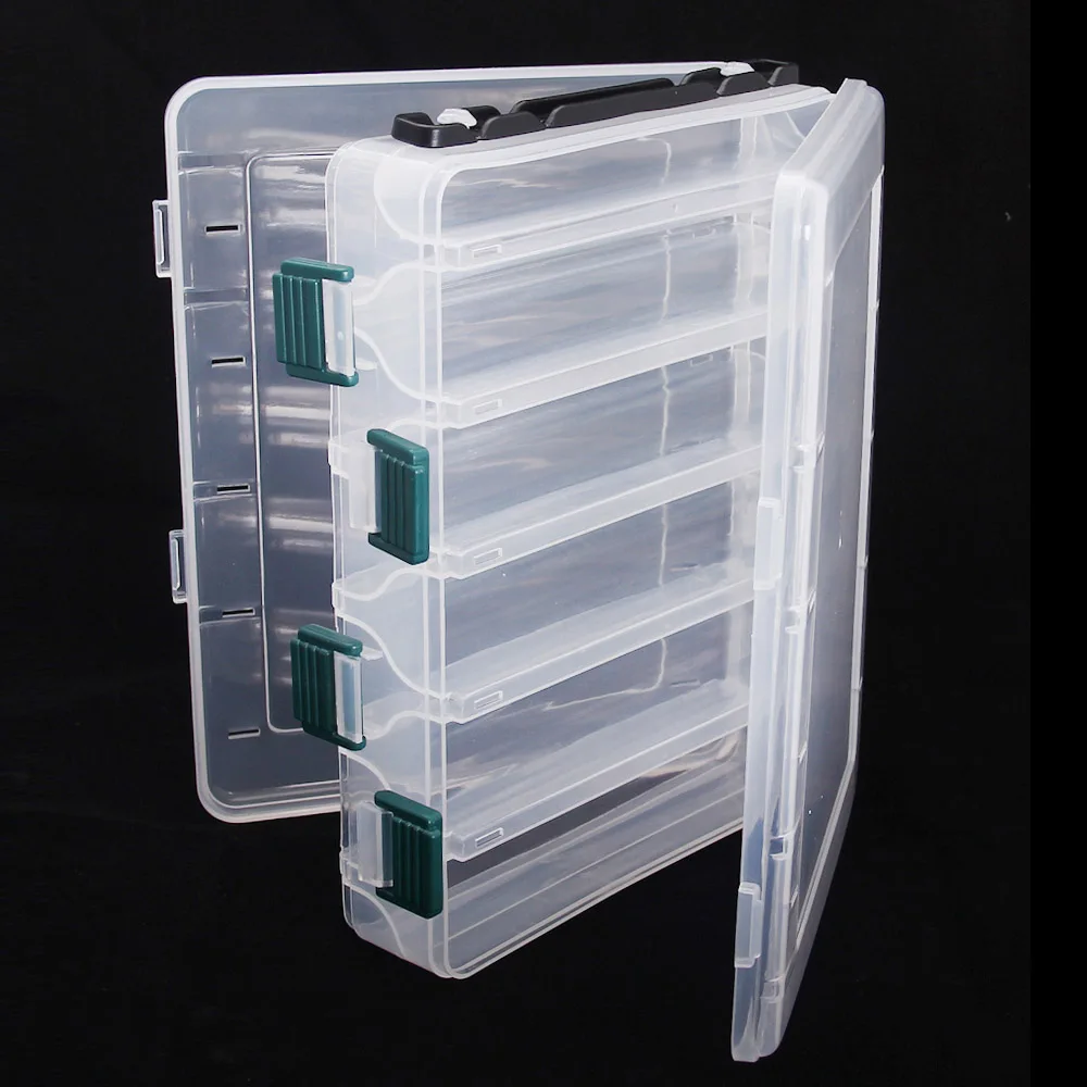 Transparent Visible 20*17*4.7cm 10 Compartments Plastic Fishing Lure