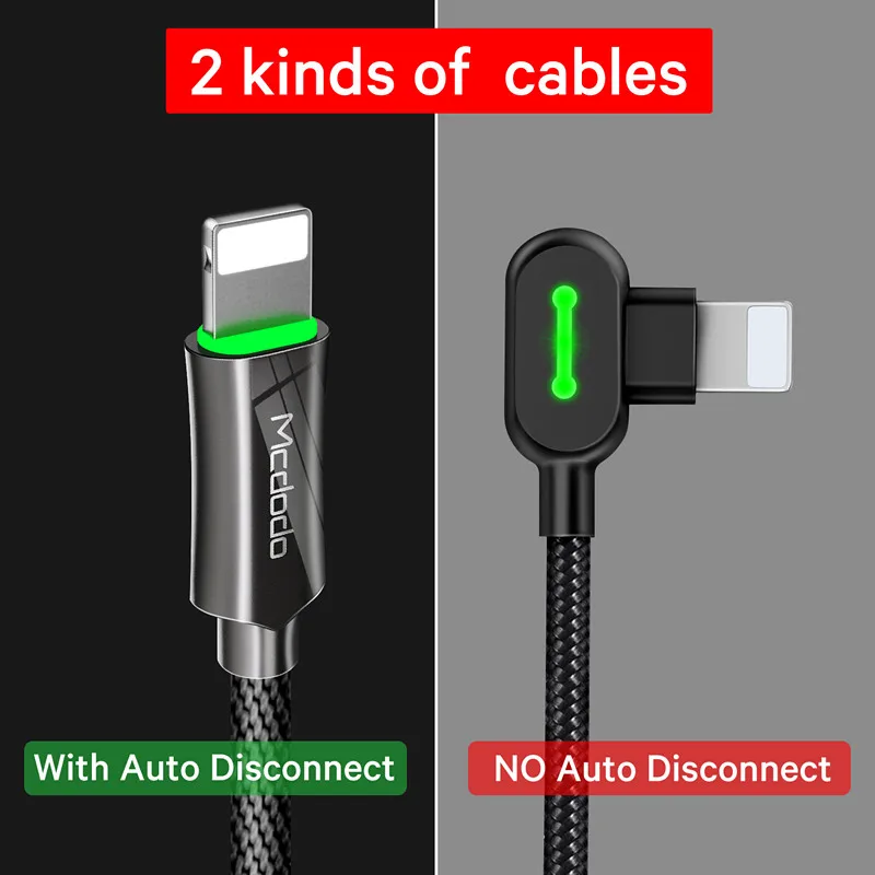 MCDODO Auto Disconnect Fast Charging For iPhone USB Cable For iPhone XS MAX X Data Cable For iPhone 8 7 6 6s Plus USB Cable Cord