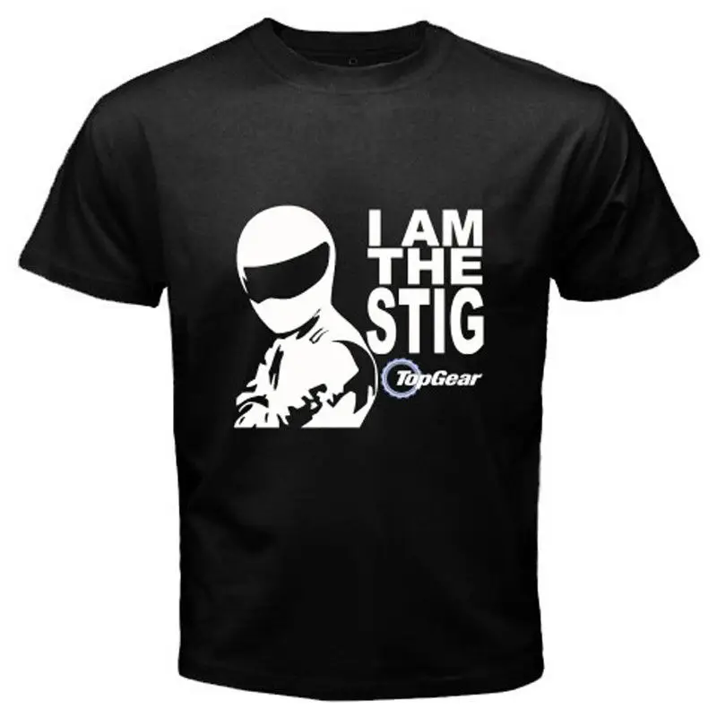 

New I Am The Stig Top Gear Automotive Tv Show Men's Black T-Shirt Size S to 3XL Comfortable t shirt,Casual Short Sleeve TEE