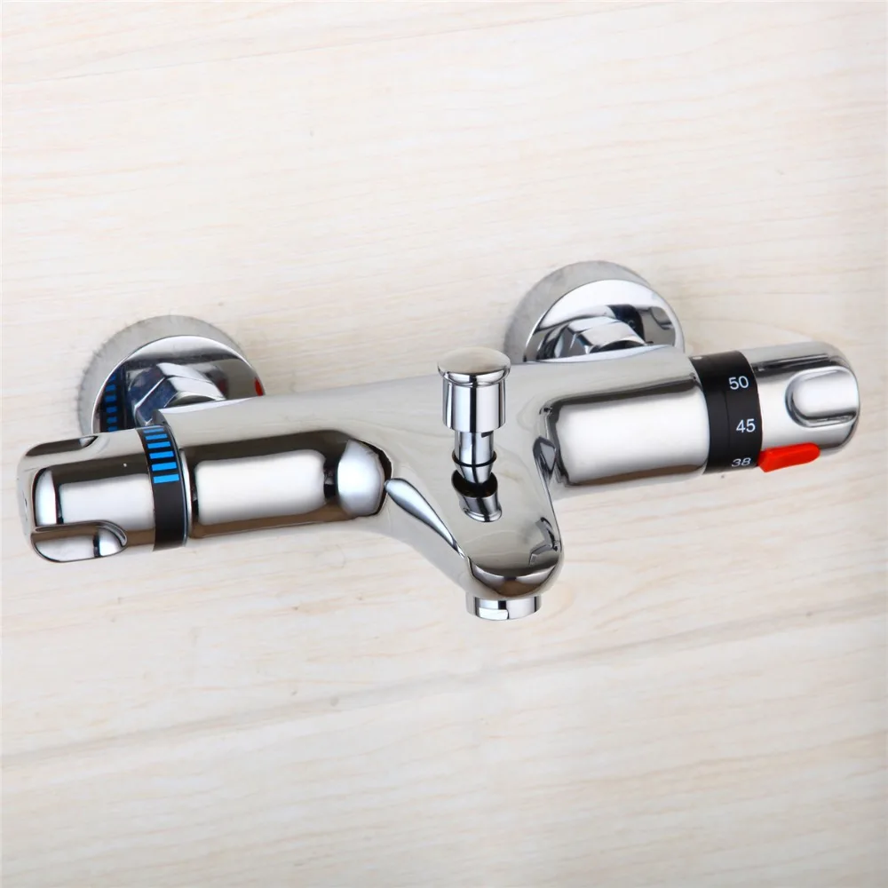 Bathroom Faucet Brass Chrome Wall Mounted Bathtub Faucet with Hand