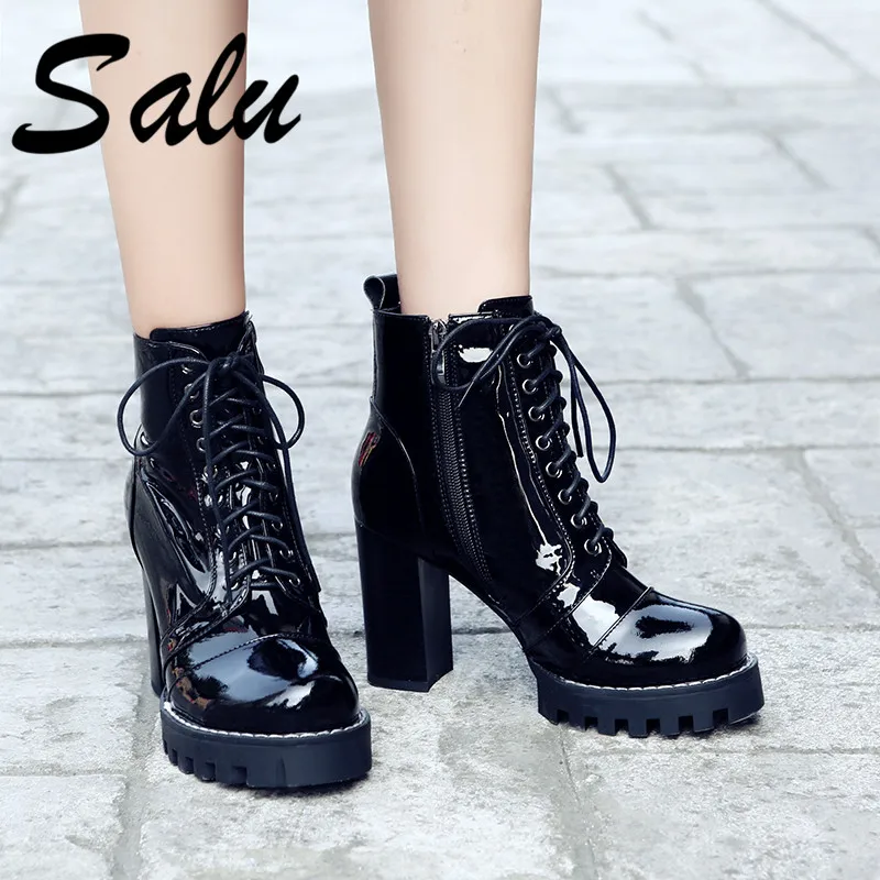 patent leather womens boots