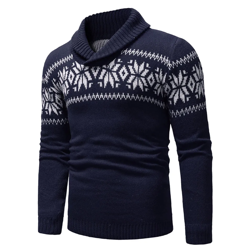 Мужской Рождественский осенне-зимний пуловер вязаный Топ свитер верхняя одежда Блузка