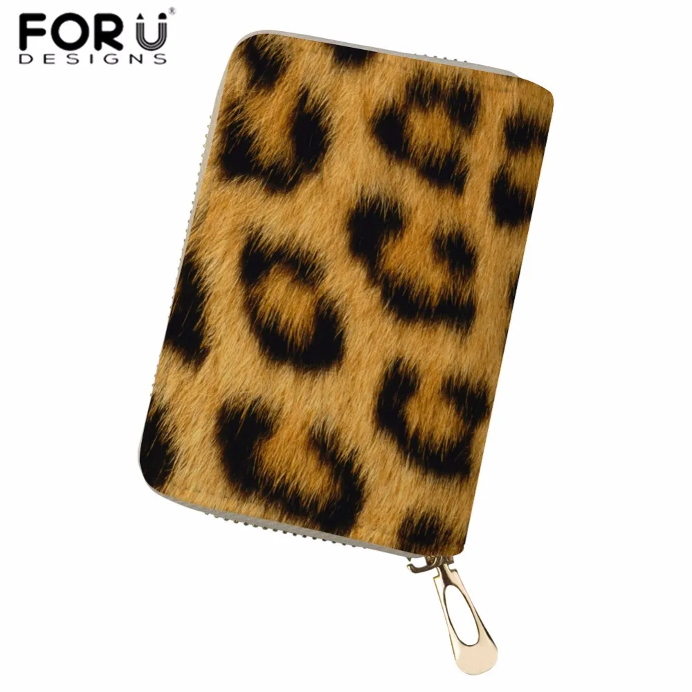 

FORUDESIGNS Women PU Leather Bank Card Holder Leopard Print Credit Card Holder Ladies Card Protect Cover Casual Case for Card