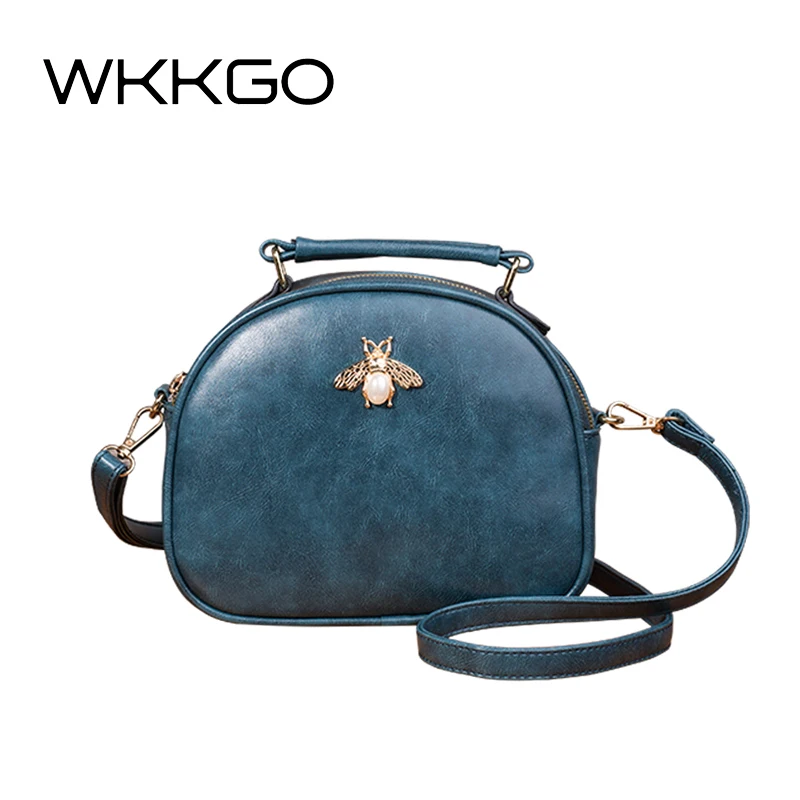 

WKKGO Doctor Bee Sequined Small Handbag Women Shopping Shoulder Bag Hotsale Lady Clutch PU Leather Tote Messenger Crossbody Bags
