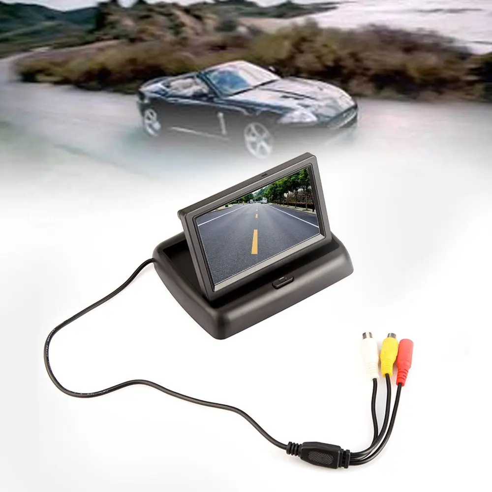 

Solid And Practical Car 4.3 Inch Folding Car Display Hd Visual Reversing Image System Av Input Screen Display