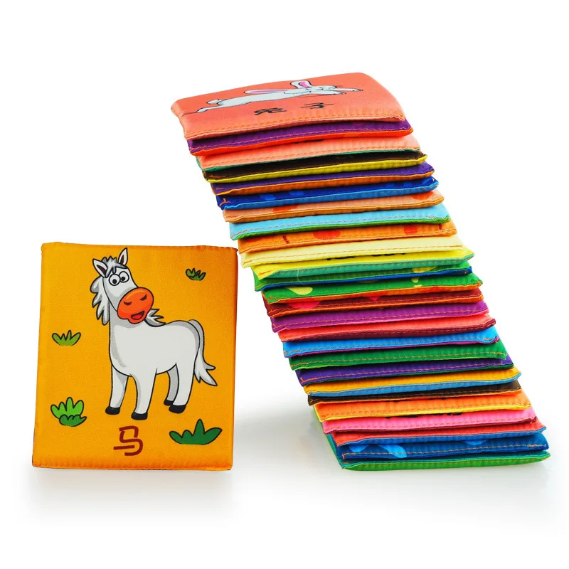 Soft Cloth Books Alphabet Letters Montessori Soft Cards Rustle Sound Infant Book for children Educational Toys