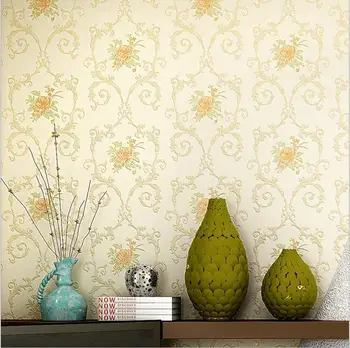 

Pastoral European Style non-woven Wallpaper Classic Floral Wall Paper Roll Purple/Pink Wallcovering /Home Decor Room Background