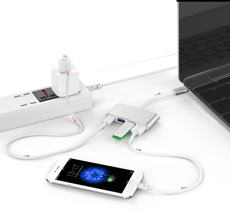 YUNCLOUD USB Type C 3 1 концентратор для * 0 портов и PD Зарядка питания разветвитель адаптер
