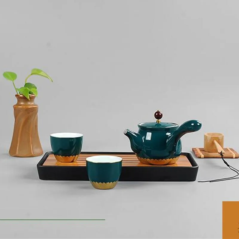 27 5 2 8cm Chinese kung fu tea set nature bamboo ceramic tea tray with hand