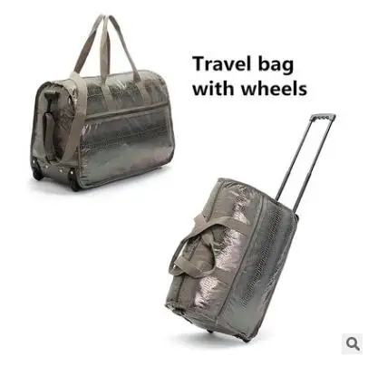 2016 brand Snakeskin Leather Women font b Luggage b font font b Rolling b font Bag