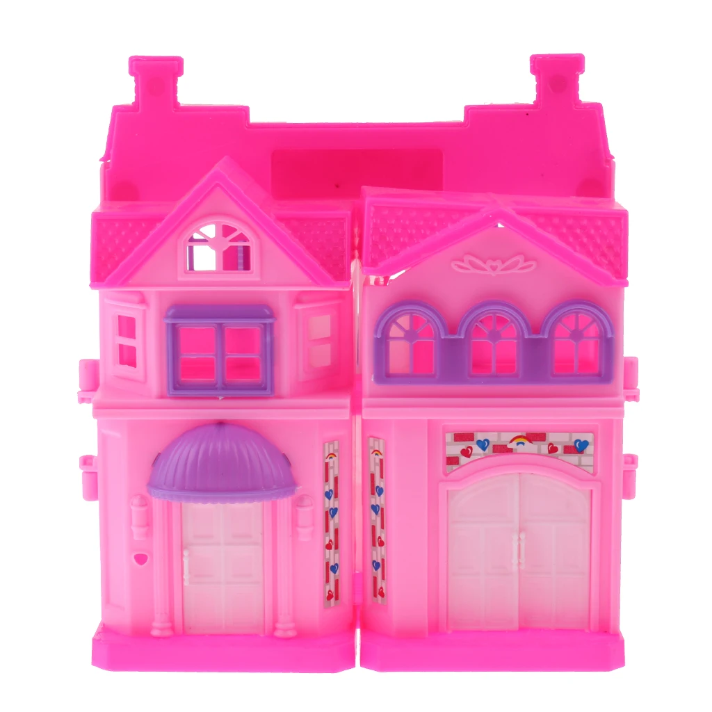 2 Storey Doll Mini Villa Dream House for Doll Kids Pretend Play Toy Dollhouse Furniture Set For Baby Doll Couch Doll House