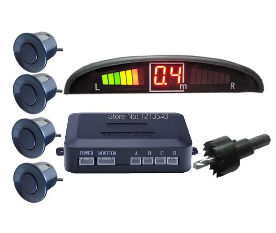 Car LED Parking Sensor Kit Display 4 Sensors 22mm 12V for all cars
