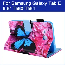 Чехол для планшета для Samsung Galaxy Tab E 9,6 T560 T561 принципиально из искусственной кожи + ТПУ тонкий раскладной Флип Стенд кожаный чехол можно