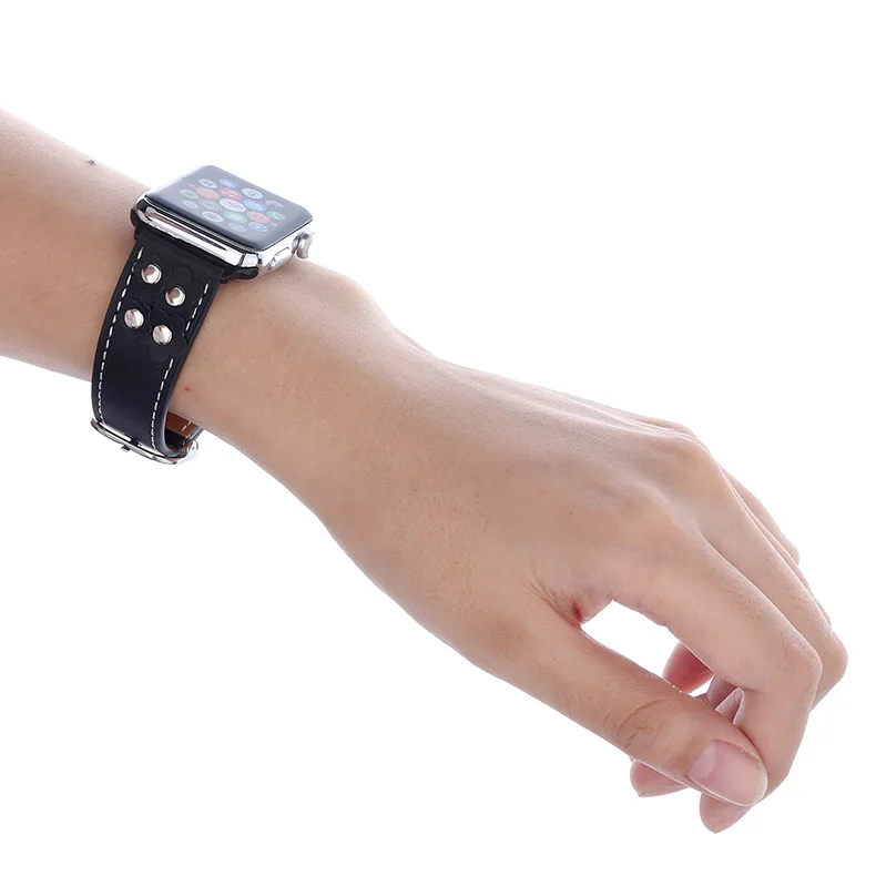 Кожаный ремешок для apple watch band apple watch 4 3 band 42 мм/44 мм 38 мм/40 мм correa iwatch band браслет из нержавеющей стали