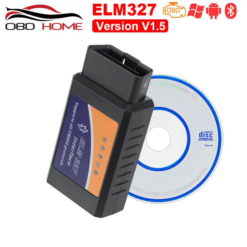 Obd2 Мини elm327 Bluetooth OBD2 V1.5 Elm 327 V 1,5 OBD 2 Автомобильный диагностический инструмент сканер Elm-327 OBDII адаптер автоматический диагностический инструмент