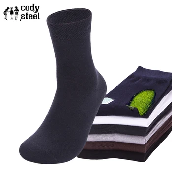 

Cody Steel Man's Socks Classic Bamboo Fiber Man Brand Socks Fashion All-Match Solid Color Business Socks For Men 3pairs/lot