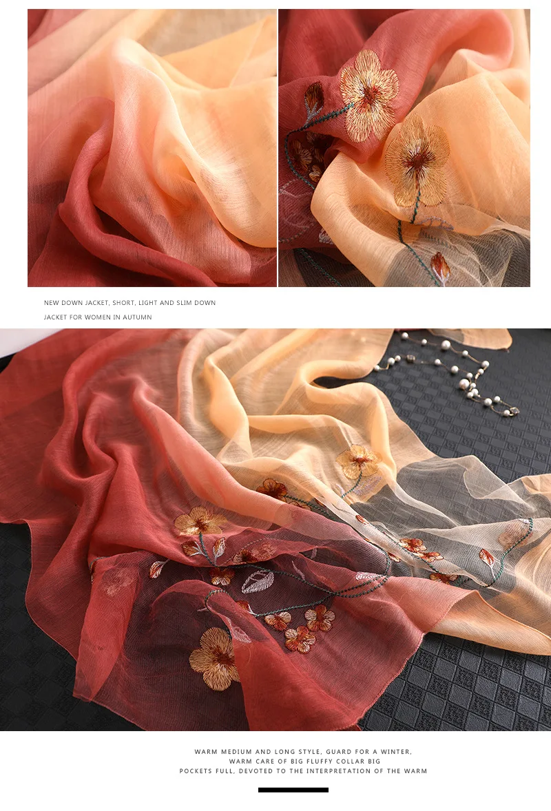 Бренд, новинка, женские шелковые шерстяные шарфы, модная вышивка, высокое качество, мягкий шерстяной шарф, женские пашмины шали, бандана, платок