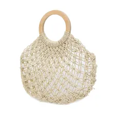 Женская сумка ручной работы плетеная солома круглая ручка кольцо сумка большой вместимости Летняя Пляжная сумка KA-BEST