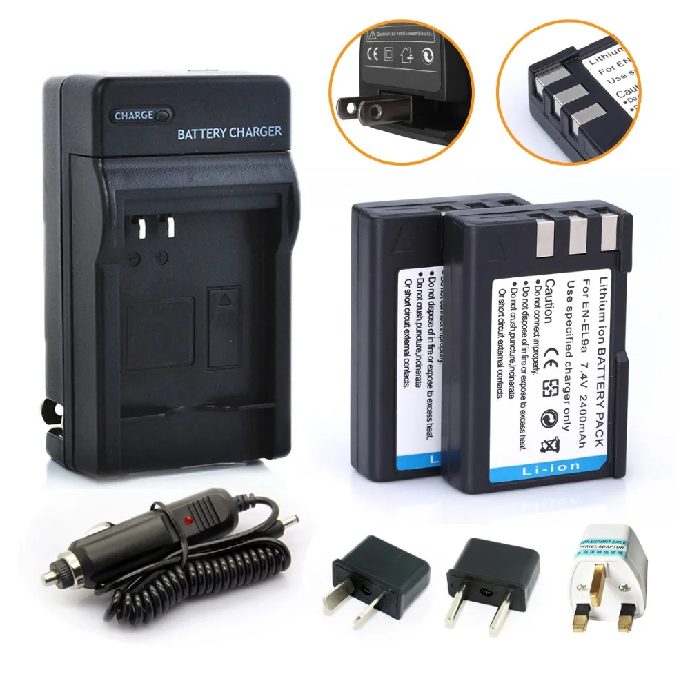 HIBTY 2400mAh цифровой 2 шт EN EL9 EL9A литий ионная камера батарея + зарядное устройство