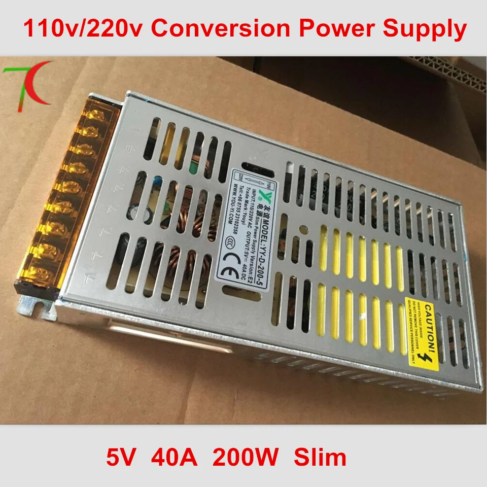 

LED display dedicated power supply,110v/220v-5v40a200w,for simple cabinet ,waterproof cabinet and die-casting aluminum cabinet