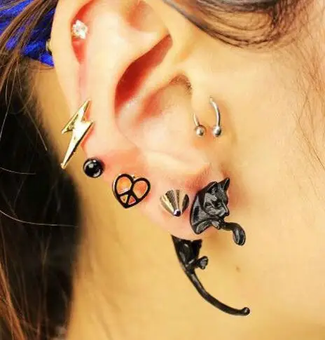 

sexy leopard earrings men, fox earrings, sexy cat earrings punk earrings, cool black earrings punk gothic earring free shipping