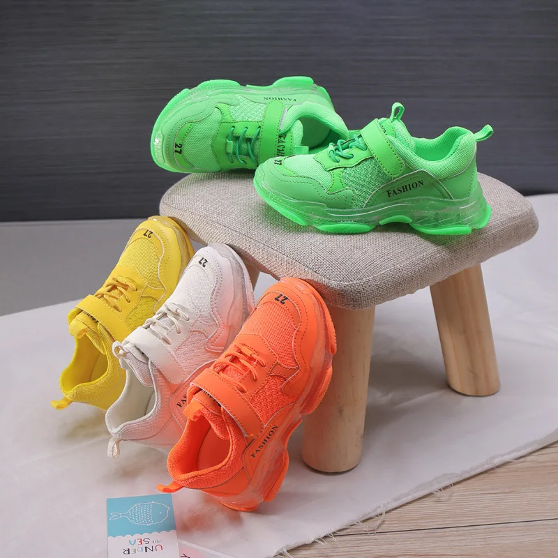 

New Candy Color Children Shoes Boys Sneakers Kids Shoes Luminous Girls Shoes Comfortable Students School Shoes Chaussure Enfant