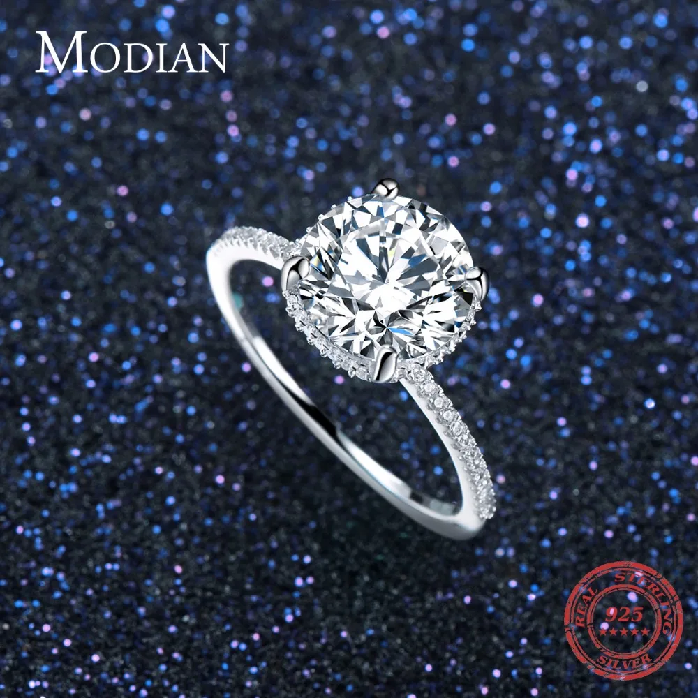 Modian Classic 100% Real 925 Sterling Silver Ten Hearts Zircon Luxury Ring Fashion Wedding Rings Engagement Jewelry For Women