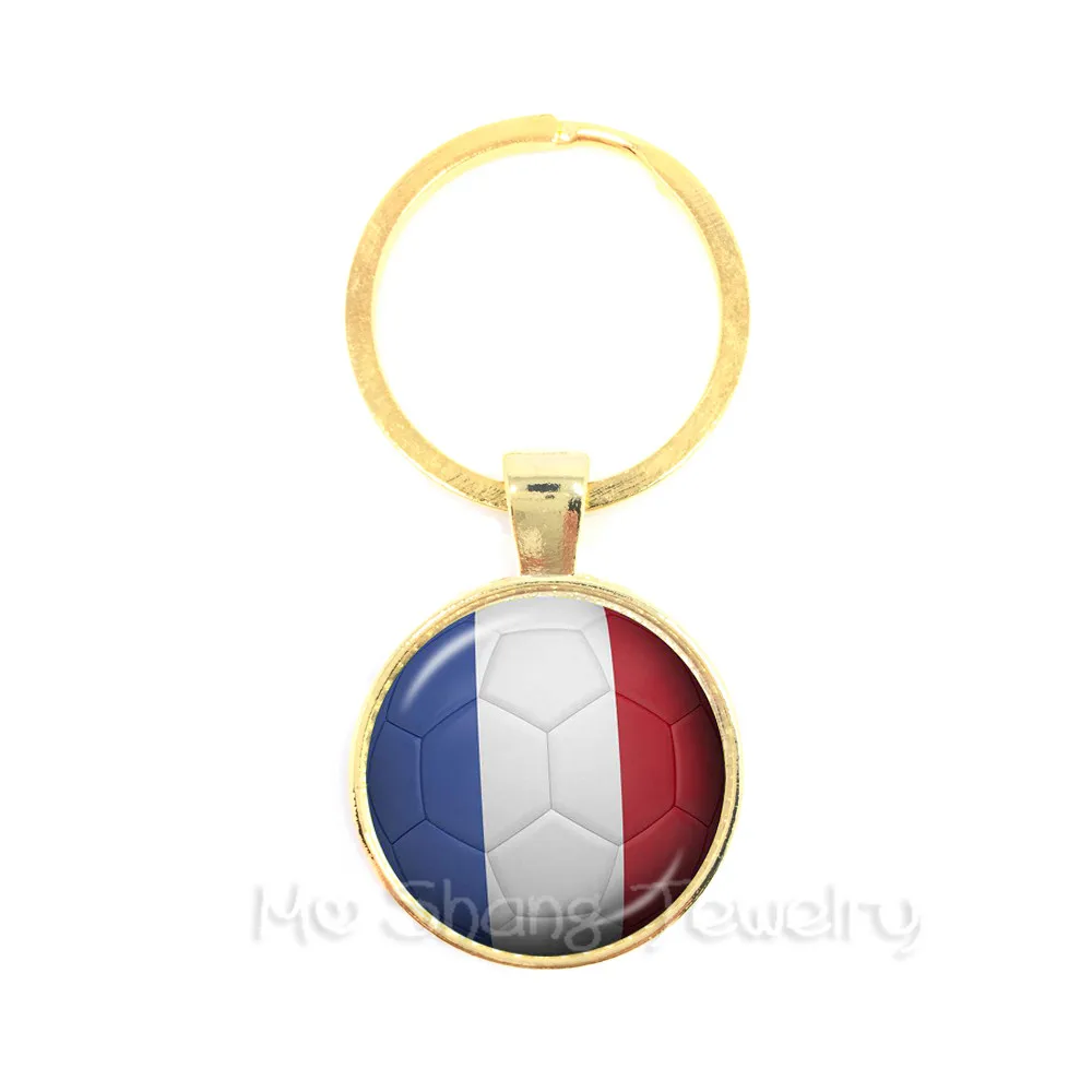 Columbia France Costa Rica England South Korea Soccer Souvenirs Glass Dome Key Chains For 2018 Football CUP | Украшения и