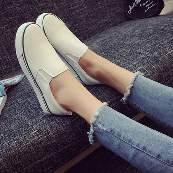 

NEW 2017 fashion Brand Women Loafers Leather Flats Shoes Woman Casual Slip on Creeper Platform Shoes Ladies Comfort shoes Size40