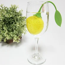 Дома Чай Ситечко Силикона лимон Дизайн удар листьев Форма Фильтр Травяные специи Посуда для напитков Чай сумка Infuser Инструменты Чай горшок аксессуар