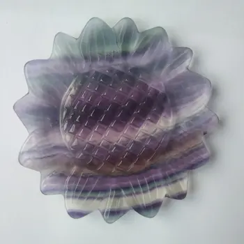 

Pretty gorgeous Natural rainbow flourite sunflower Heart Reiki healing crystal Stone