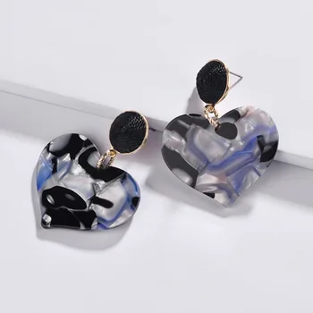 

Wholesale 6 Pair Lot YJXTortoise Heart Earrings, Acetate Earrings, Tortoise Shell Earrings, Love Heart Drop Earring, Women Gift