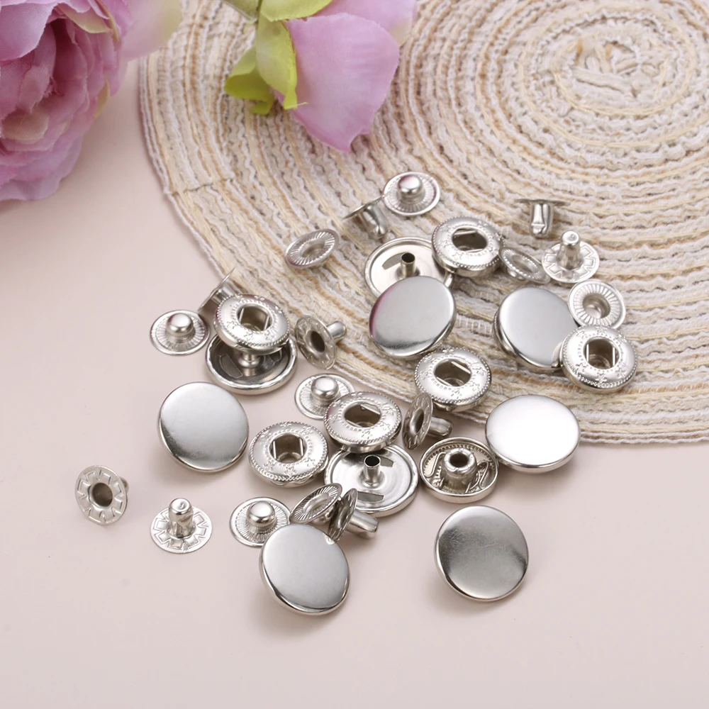 10Set(40pcs) DIY Scrapbooking Sewing Accessories Metal Round Fasteners Press Button Snap Buttons Leather Craft Clothes Bags