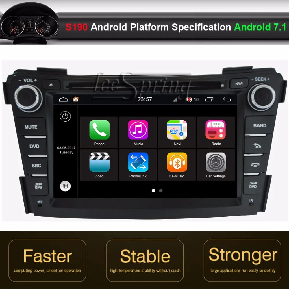 Top Android 7.1 Car DVD GPS Player for Hyundai I40 0