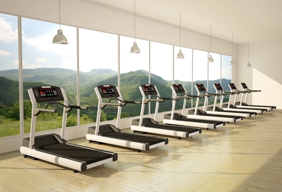 

Laeacco Gym Interior Treadmill Photography Backgrounds Customized Photographic Backdrops For Photo Stadio