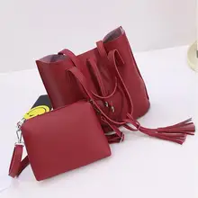 2017 primavera nuevos bolsos de moda de Alta calidad de cuero de LA PU Mujeres del bolso Femenino del Bolso Del Diseñador de la borla de bala Del Hombro Messenger bag
