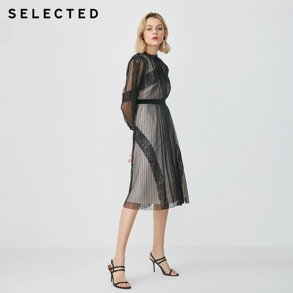 Ceny Wybrana sznurowana sukienka plisowana midi SIG | 41912J509