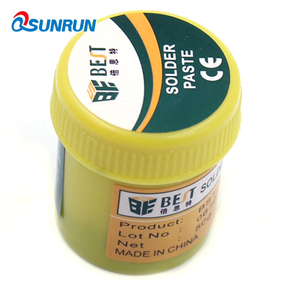 

QSUNRUN 1PC BST 506 Solder Paste 22-38G SU63/PB37,melting point 183 degrees for pcb/smd soldering BAG solder paste